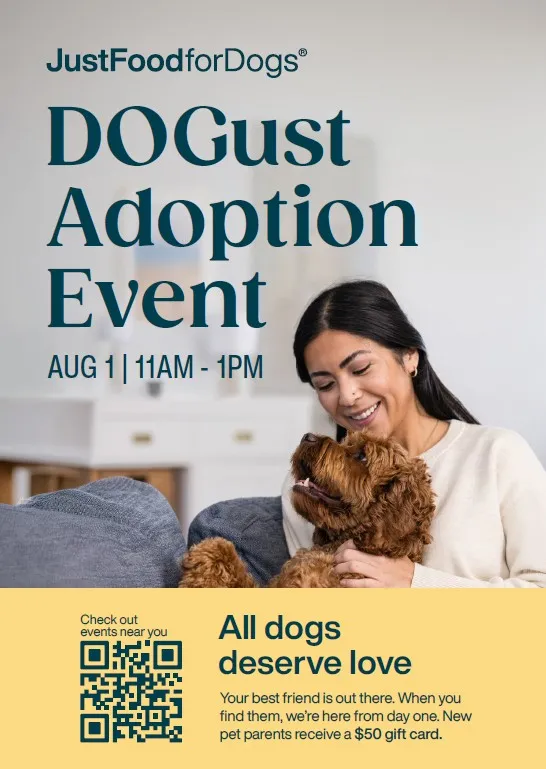 JustFoodForDogs Dogust Adoption Event