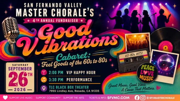 Good Vibrations Fundraiser Cabaret: Feel Goods from the ’60s to the ’80s!