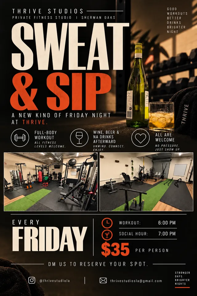 Sweat and Sip at Thrive Studios