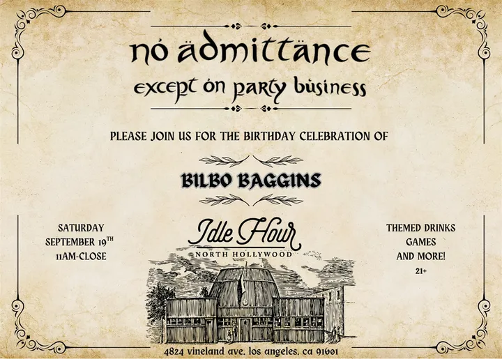 Bilbo Baggins Birthday Bash