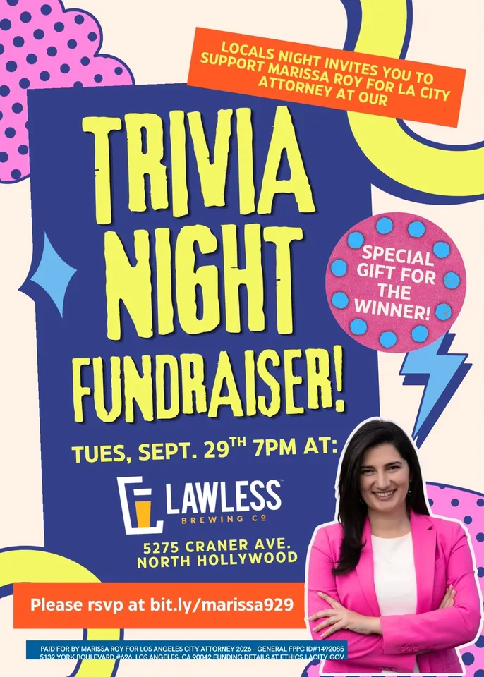 Trivia Night Fundraiser with Marissa Roy!