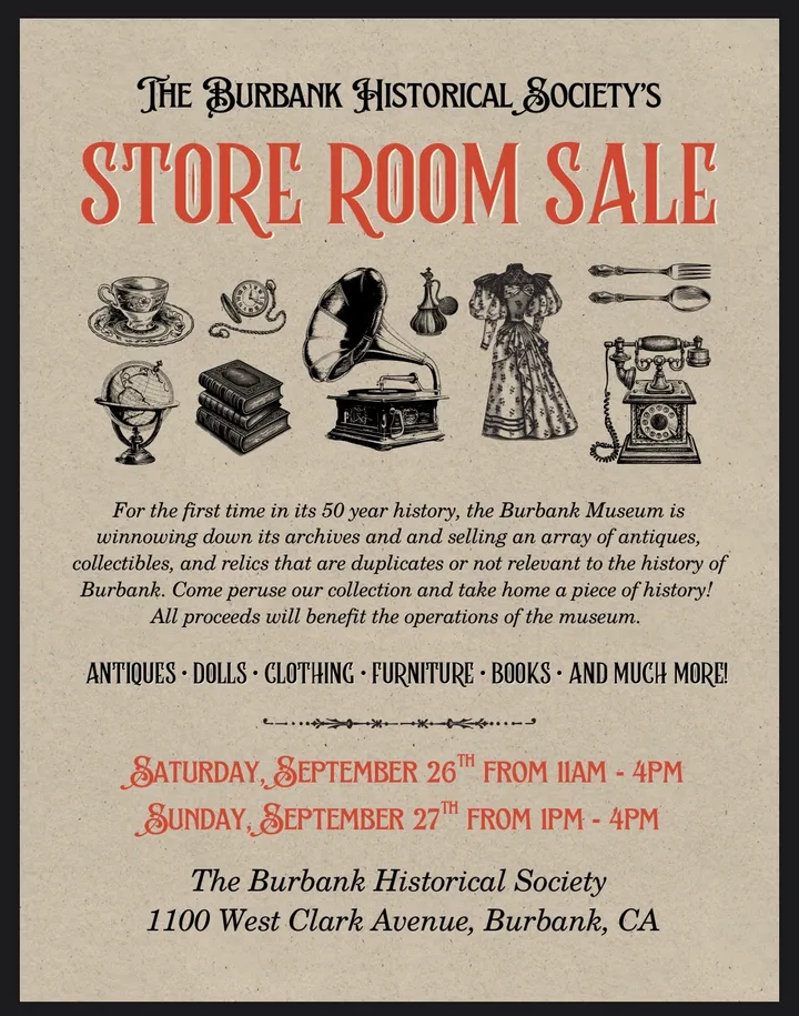 Burbank Historical Society Store Room Sale