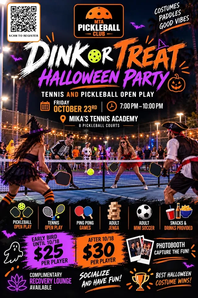Dink or Treat Halloween Pickleball Party