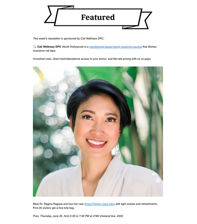 Cali Wellness DPC newsletter feature